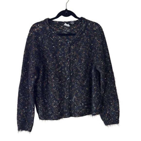 Paul Et Duffier Mohair Acrylic Multi Color Knit Button Down Cardigan Size Large - Picture 5 of 7